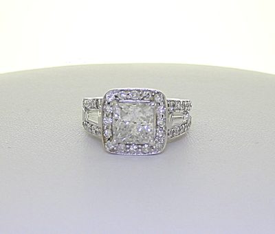 3.50 TCW GIA Certified Princess, Baguette & Round Cut Diamond Ring - Platinum