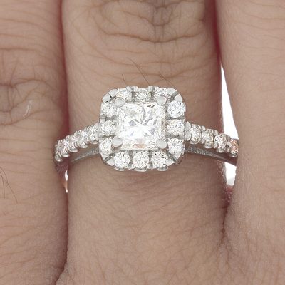 GIA Certified 2.00 Carat Princess Cut Diamond Engagement Ring 18k White Gold