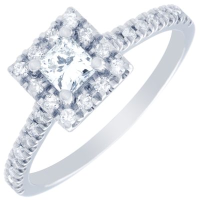 GIA Certified 2.00 Carat Diamond Engagement Ring  Princess Cut 14k White Gold