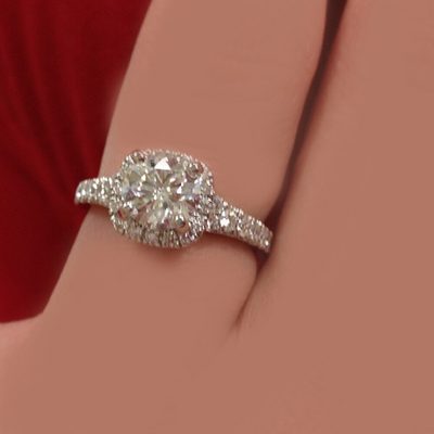 GIA Certified 1.51 carat Diamond Engagement Ring  Cushion Shape 18K Gold
