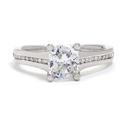 GIA Certified 1.50 Carat Diamond Engagement Ring Cushion Cut 14k White Gold