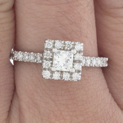 GIA Certified 2.00 Carat Diamond Engagement Ring  Princess Cut 14k White Gold