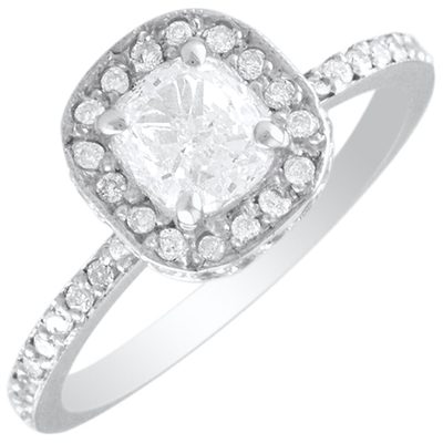 GIA Certified 2.02 CTW Diamond Engagement Ring Cushion Cut 14k White Gold