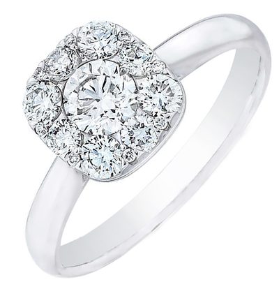 Natural Round Brilliant Diamond Engagement Ring Cut Halo Style 1.60 carat tot...