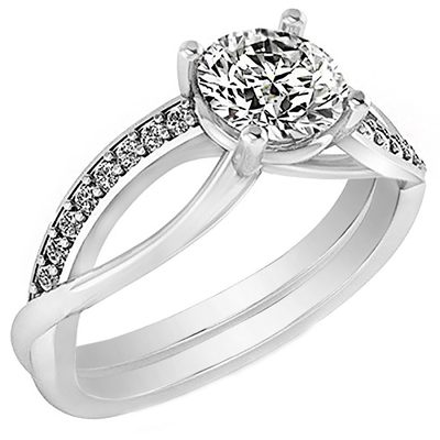 Diamond Engagement Ring Unique Style Ladies 2.15 Ctw. Round Brilliant Cut 18k...