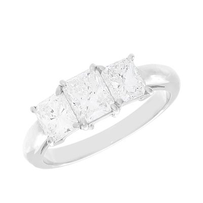 GIA Certified Radiant Diamond Engagement Ring 1.55 CTW 18k White Gold
