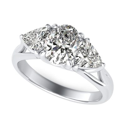 GIA Certified 1.50 Carat Diamond Engagement Ring Oval Cut  18k White Gold