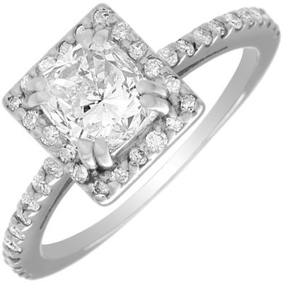 GIA Certified Diamond Engagement Ring Cushion Cut 1.96 CTW 18k Gold