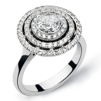 GIA Certified Diamond Engagement Ring 2.50 CT Round Brilliant Cut 18k White Gold