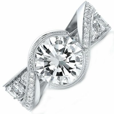 GIA Certified 2.50 CTW Diamond Engagement Ring 14k Round Shape White Gold