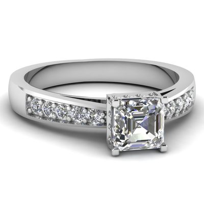 GIA Certified 1.75 Carat  Diamond Engagement Ring Asscher Cut Flawless 18K