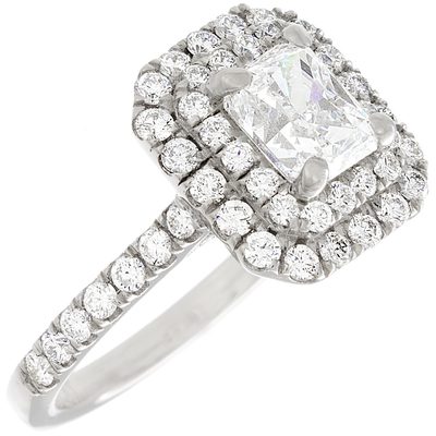 GIA Certified Diamond Engagement Ring 2.15 ct Cushion Cut 18K Flawless