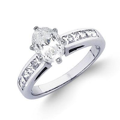 GIA Certified Diamond Engagement Ring 18K Gold Channel Setting 1.80 CTW Oval