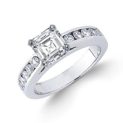 GIA Certified Diamond Engagement Ring 2.00 Carat Asscher Cut 18k White Gold