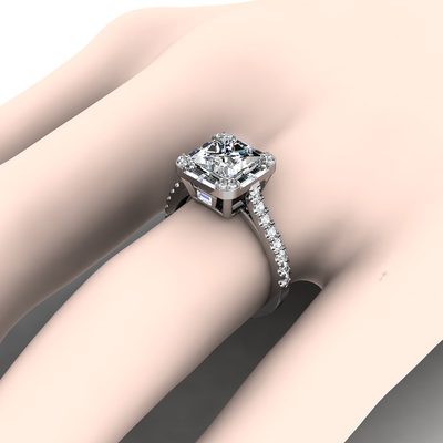 GIA Certified 2.00 CTW Diamond Engagement Ring Princess Cut 18K White Gold