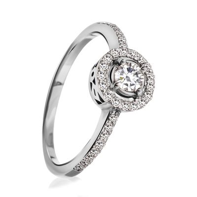 GIA Certified Diamond Engagement Ring 14k Gold Halo 1.90 CT Round Cut
