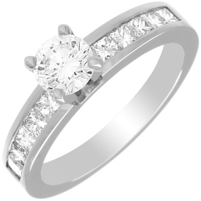 GIA Certified Diamond Engagement Ring 2.50 CTW Round Cut 18k White Gold