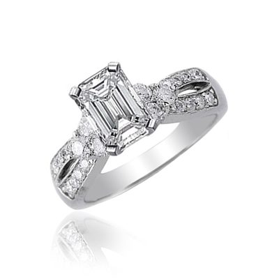 Diamond Engagement Ring2.00 Carat Natural Emerald Cut  18k Gold GIA Certified