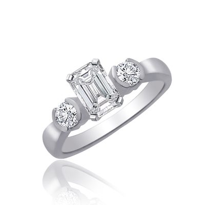GIA Certified Diamond Engagement Ring 2.50 CTW Emerald Cut Platinum