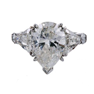 GIA Certified Diamond Engagement Ring 3 Stone Design 1.50 Carat Pear Shape