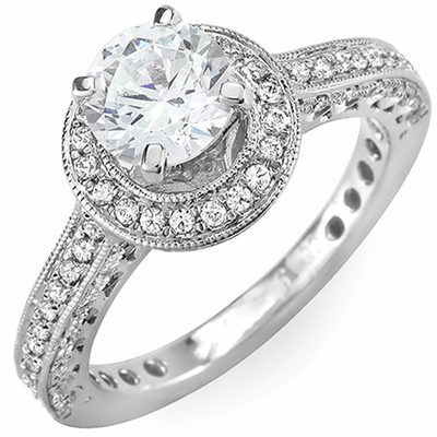 GIA Certified 2.00 Carat Diamond Engagement Ring Round Shape 18k White Gold