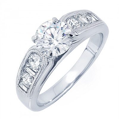 GIA Certified Diamond Engagement Ring Round Brilliant Cut 1.80 CT 18k White Gold