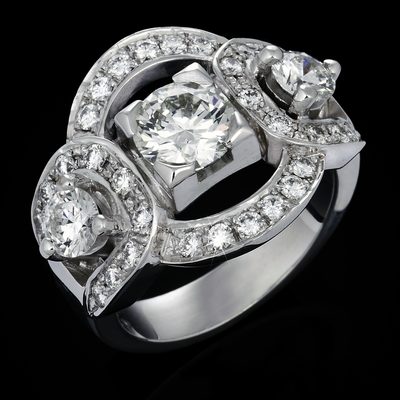Round Cut Antique Style 2.50 CT Diamond Engagement Ring GIA Certified 18k Gold