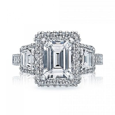 GIA Certified 2.50 Carat Emerald Cut Diamond Engagement Ring 18k White Gold