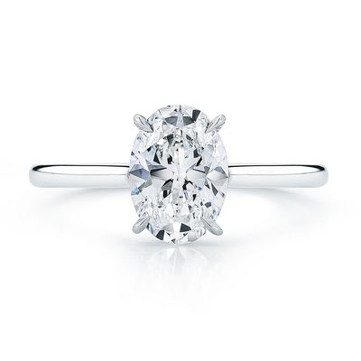 GIA Certified Diamond Engagement Ring Platinum Oval Shape1.00 Carat Solitaire