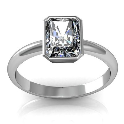 1.50 Carat Radiant Cut Solitaire Diamond Engagement Ring 18k Gold GIA Certified