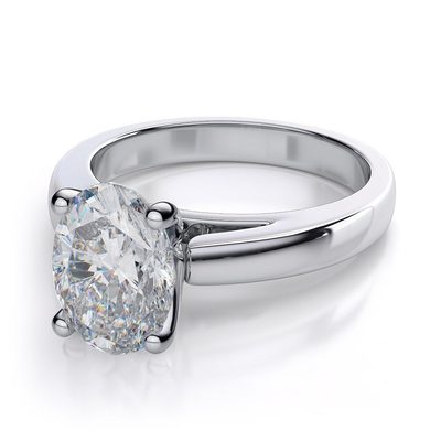 GIA Certified 1 Carat Oval Cut Solitaire Diamond Engagement Ring 18k White Gold