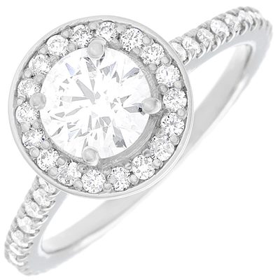 2.50 CT Round Brilliant Cut Diamond Engagement Ring GIA Certified 18k White Gold