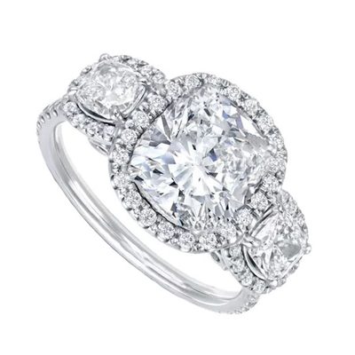 2.5 CT Antique Style Round Cut Diamond Engagement Ring 18K White Gold GIA Cer...