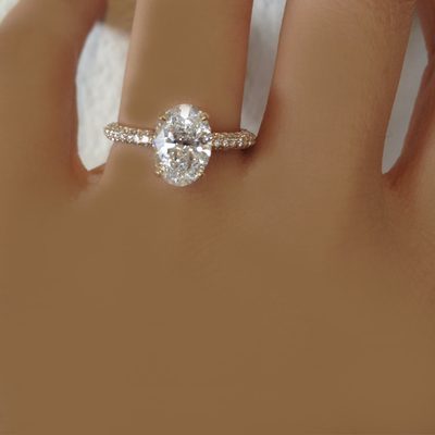 GIA Certified 2.50 Carat Oval Cut Diamond Engagement Ring 18k White Gold
