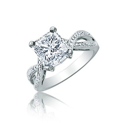 GIA Certified 2.50 Carat Radiant & Round Cut Diamond Engagement Ring Platinum
