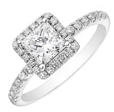 18k White Gold Real Diamond Engagement Ring 2.50 CTW GIA Certified Princess a...
