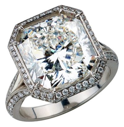 3.00 Carat Radiant Cut 18k Gold Diamond Engagement Ring GIA Certified