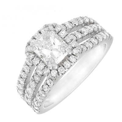 Classic 3.25 Carat GIA Certified Radiant Cut Diamond Engagement Ring 18K WG