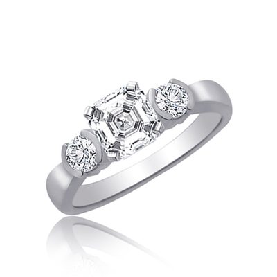 Stunning Asscher Cut Diamond Engagement Ring 2.30 CT GIA Certified 18k Gold