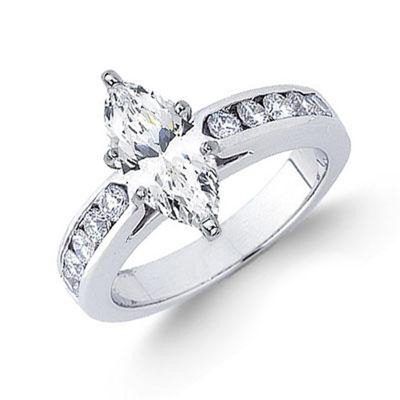 Authentic Design 1.60 Carat GIA Marquise cut Diamond Engagement ring  18K WG