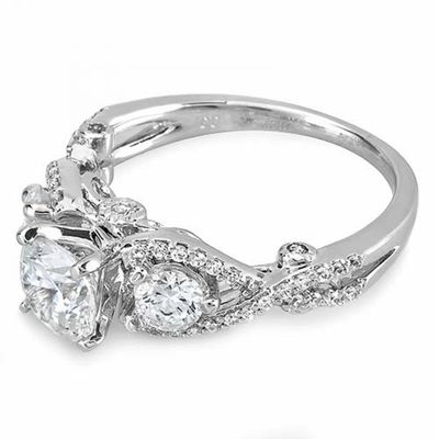 Round Cut Vintage Design Diamond Engagement Ring 2.20 CT GIA Certified 18k Gold