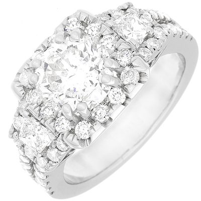 GIA Certified 2.50 Carat Diamond Engagement Ring 18k Round Cut White Gold