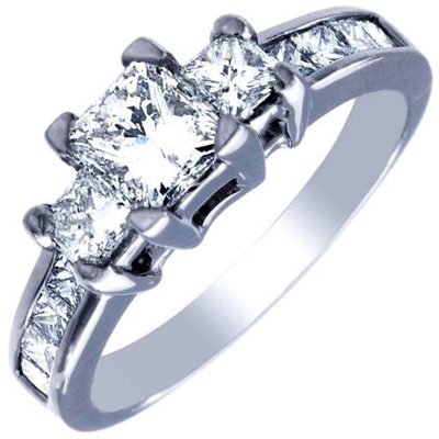 Flawless GIA Certified Diamond Engagement Ring 2.00 CTW Princess Cut Platinum