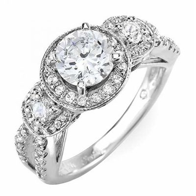 3.00 Carat Round Cut Diamond Engagement Ring GIA Certified 18k White Gold