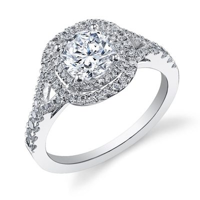 GIA Certified 3.50 Carat Diamond Engagement Ring Cushion Cut 14k White Gold