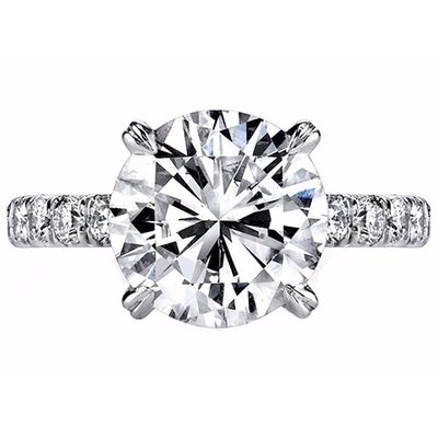 3.00 Carat Round Cut Platinum Diamond Engagement Ring GIA Certified