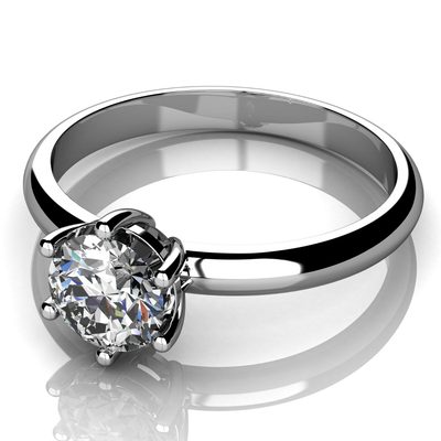 Real GIA Certified Round Cut Diamond Solitaire Engagement Ring 2 Carat 18k Gold