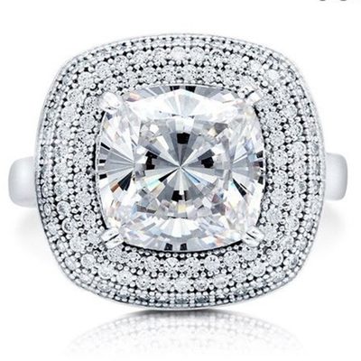 18k Gold Cushion & Round Shape 3.50 CT Diamond Engagement Ring GIA Certified