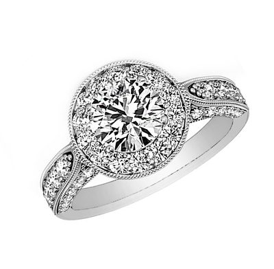 Art Deco Style GIA certified Diamond Engagement Ring 2.75 Carat Round Brillia...