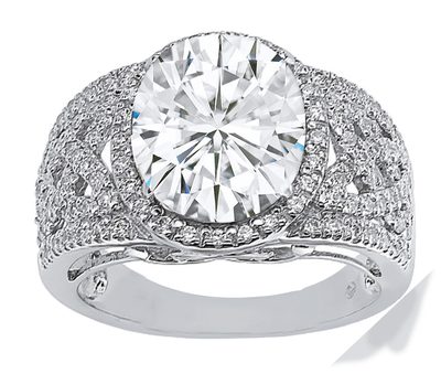GIA Certified Diamond Engagement Ring  3.70 CTW Oval Cut 18k White Gold